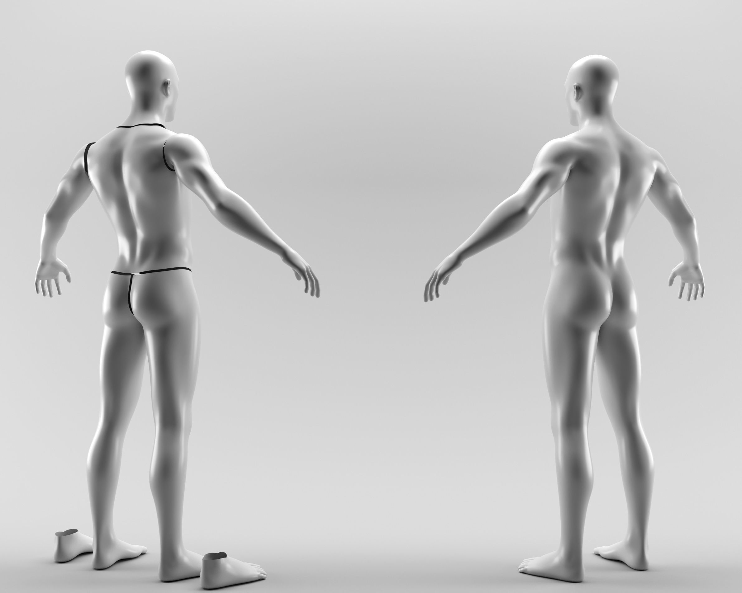 Procreate 3D Model - SUPER Body bundle - Male and Female Low-poly 3D model_3