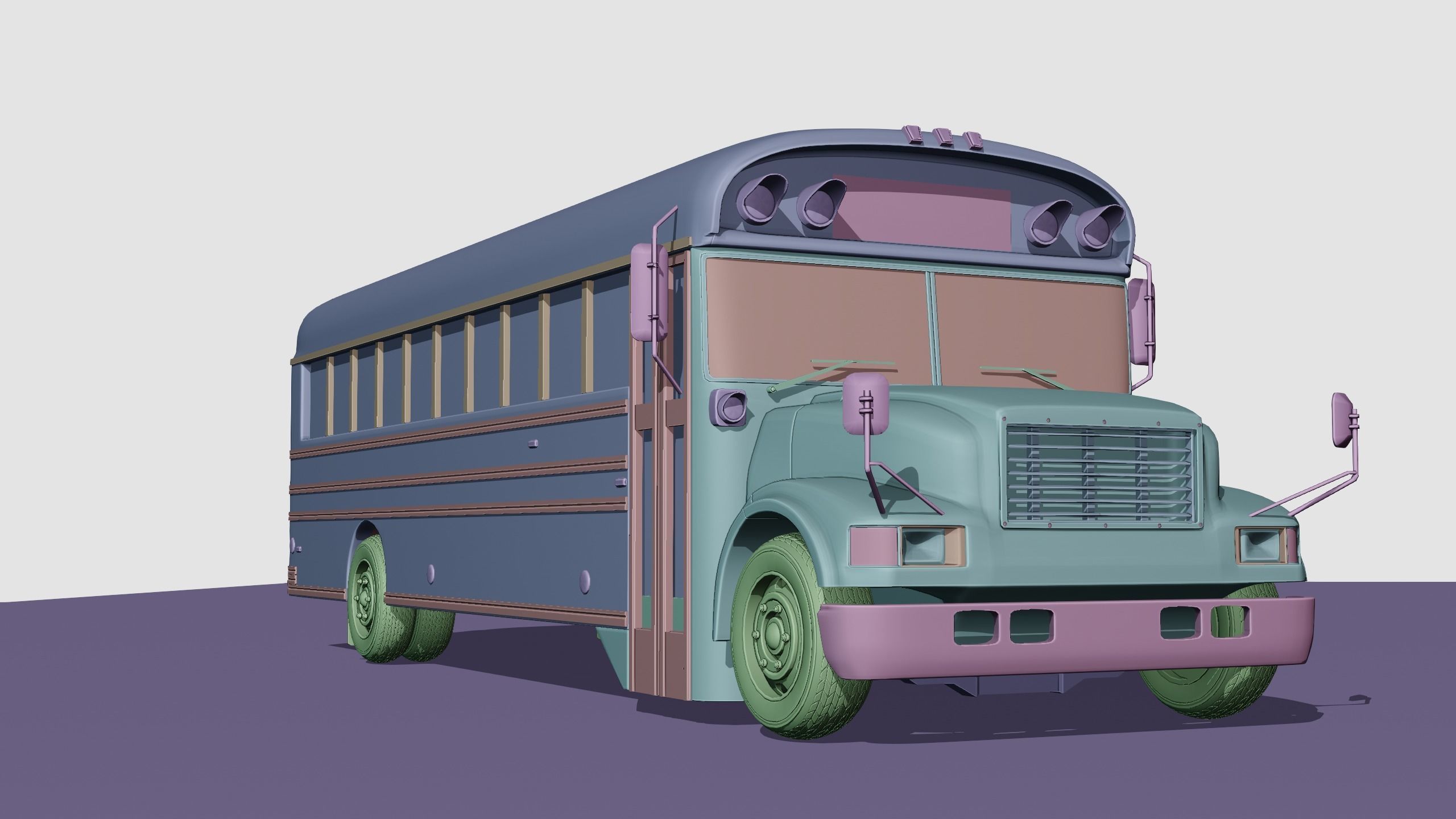 shcool bus 3D model_7