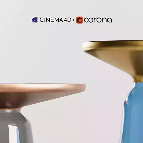 Bell Coffee and Side Table by Classicon  C4D and Corona Renderer Low-poly 3D model