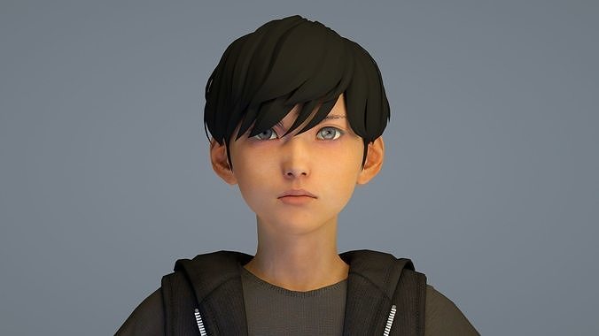 Boys  teenagers  young students 3D model