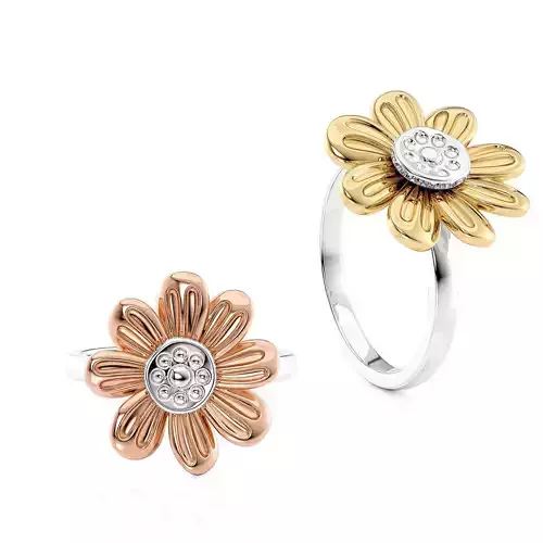 Flower ring  R 0330 printable 3d model 3D print model