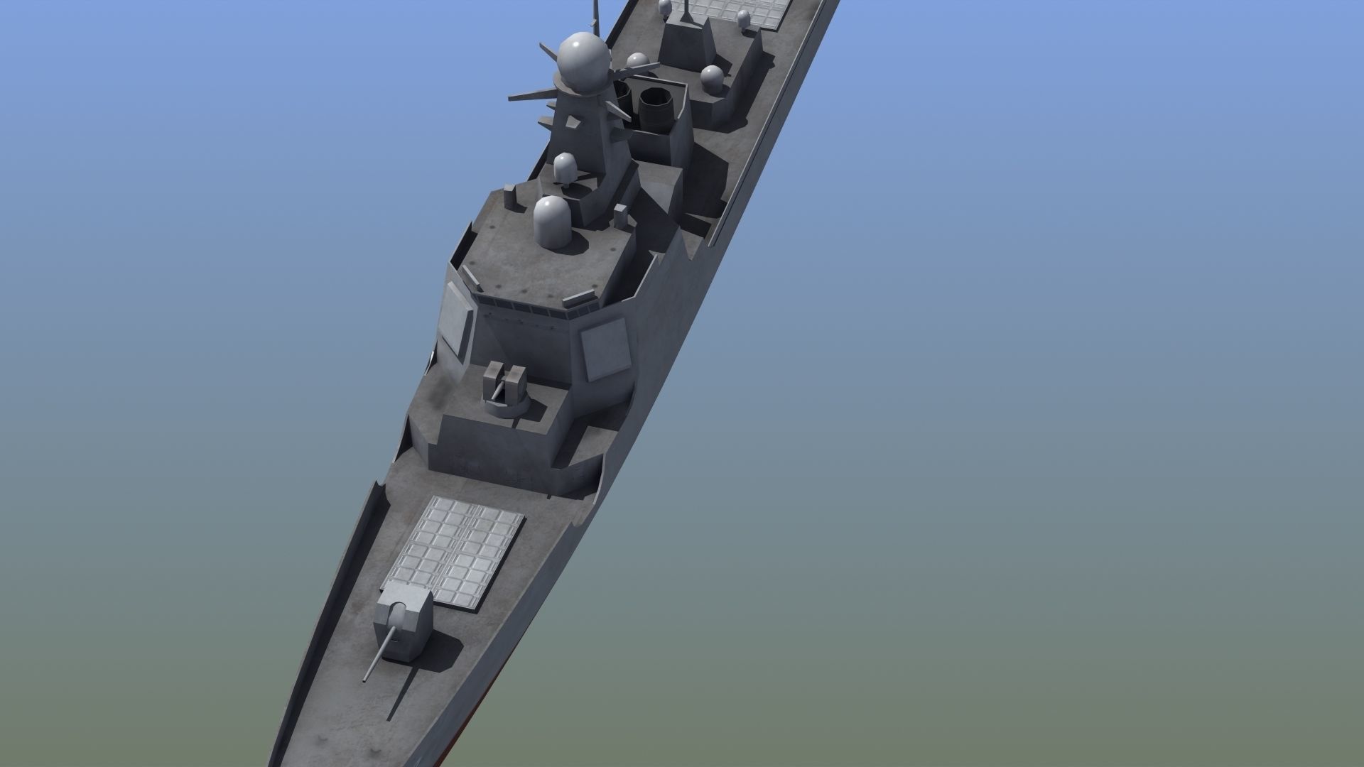 Type052D Destroyer LOD Low-poly 3D model_7