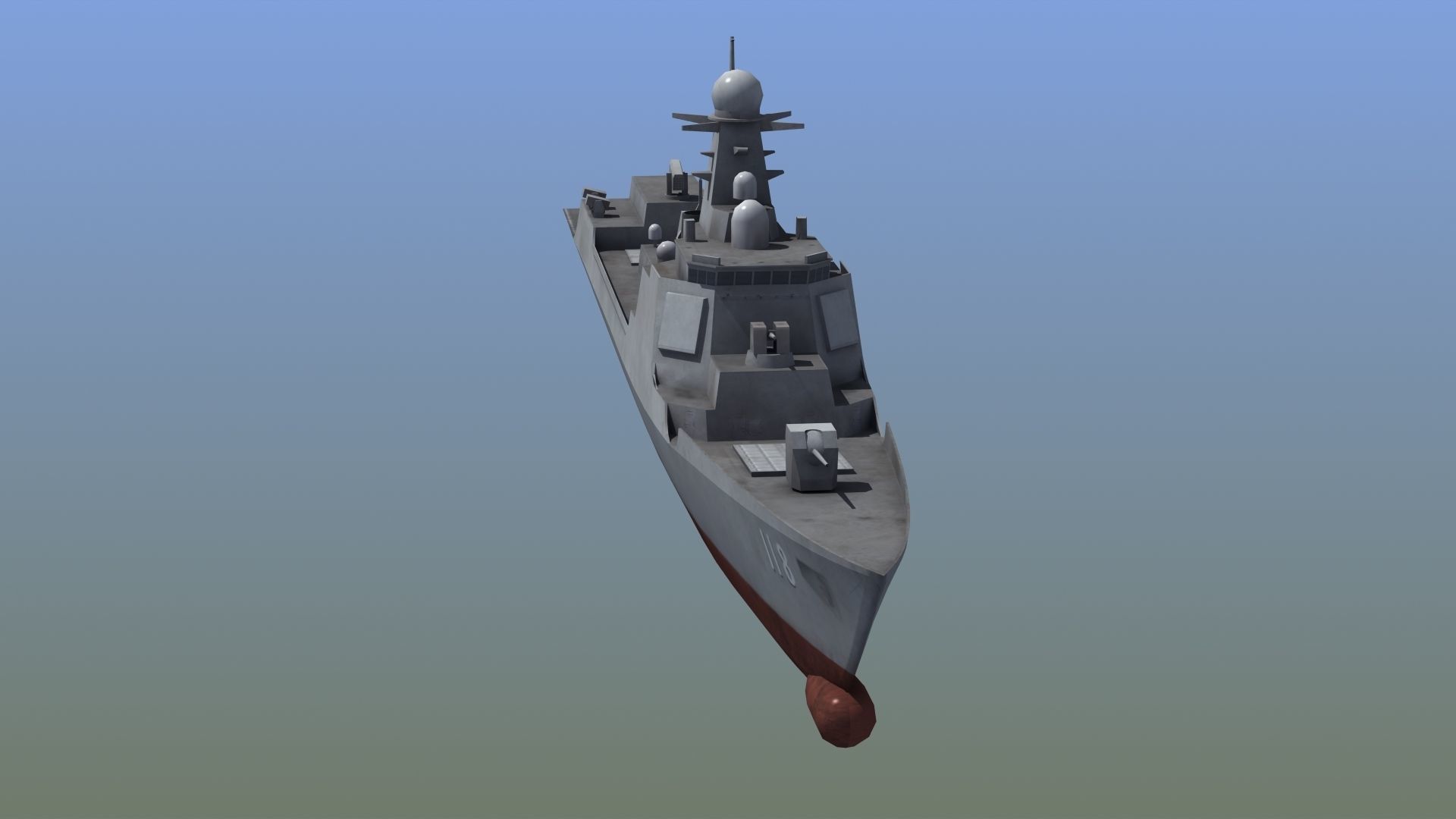Type052D Destroyer LOD Low-poly 3D model_14