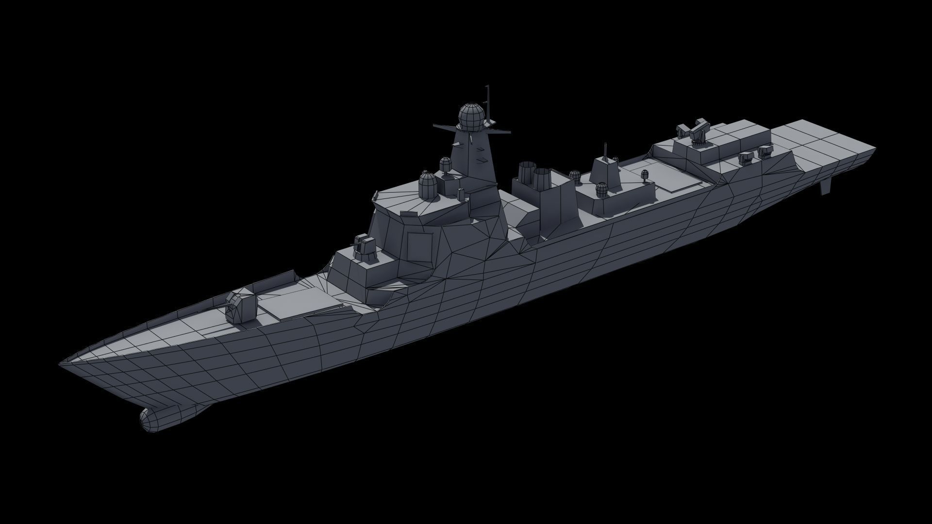 Type052D Destroyer LOD Low-poly 3D model_21