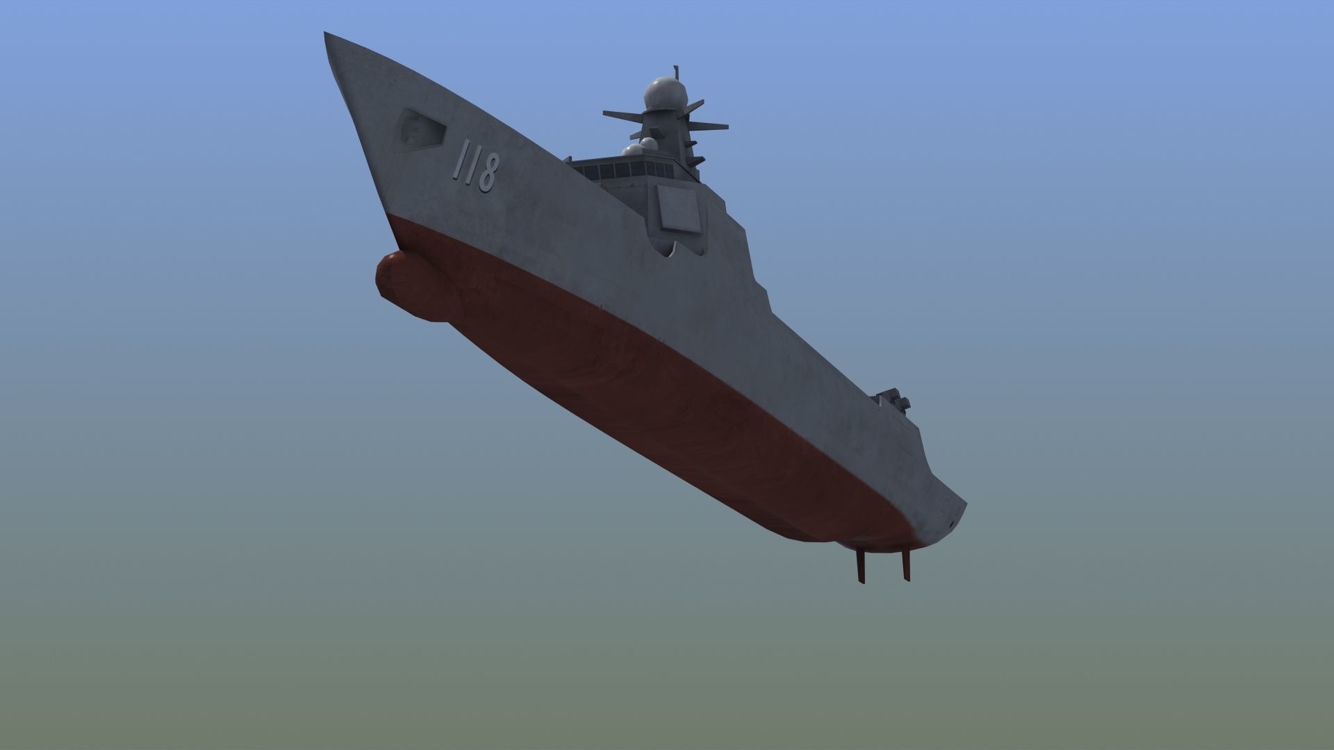 Type052D Destroyer LOD Low-poly 3D model_15