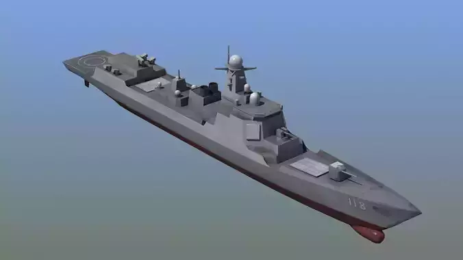 Type052D Destroyer LOD Low-poly 3D model