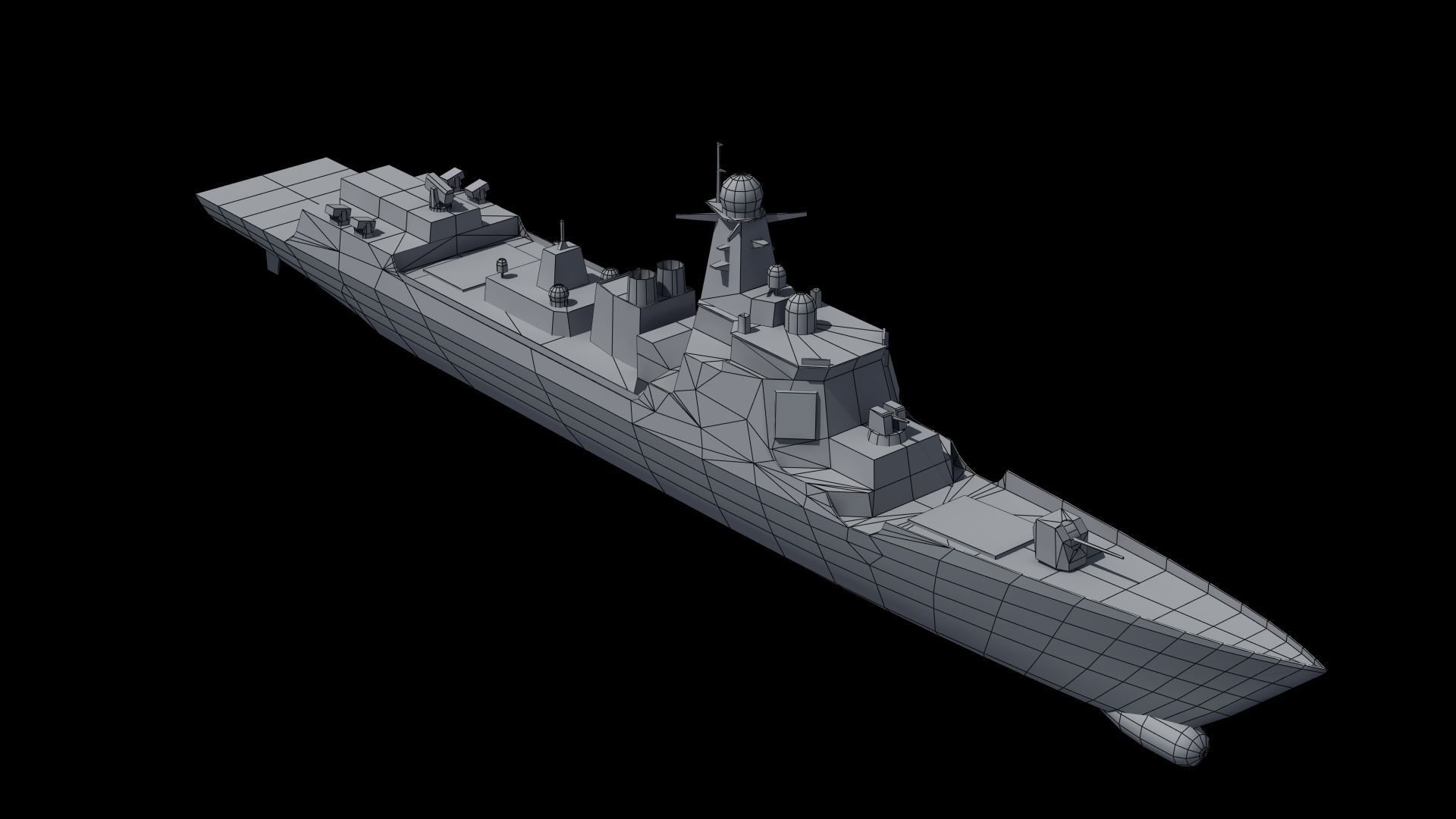 Type052D Destroyer LOD Low-poly 3D model_19