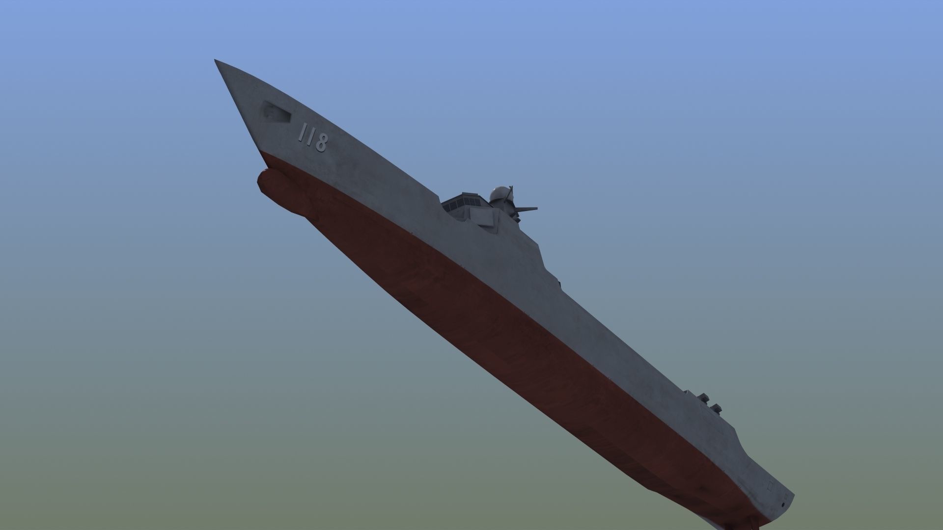 Type052D Destroyer LOD Low-poly 3D model_16