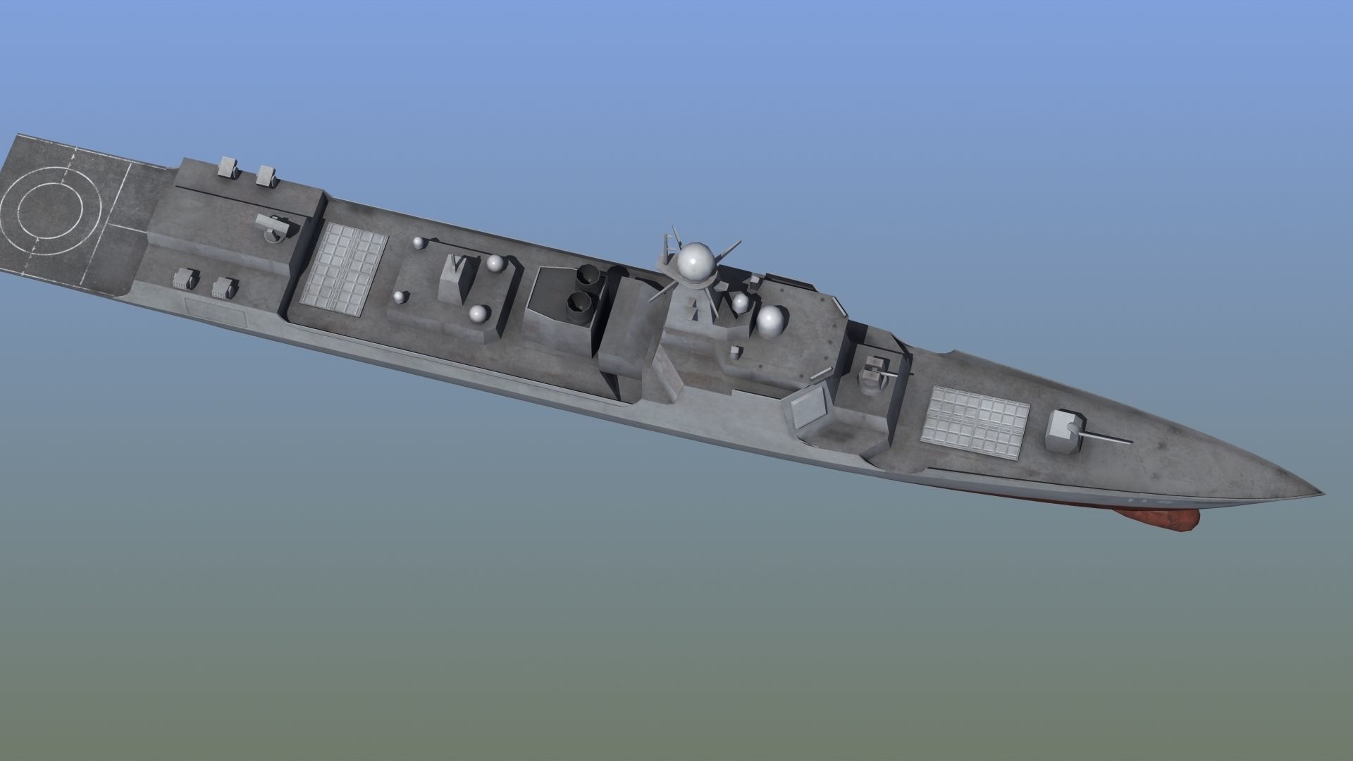 Type052D Destroyer LOD Low-poly 3D model_4