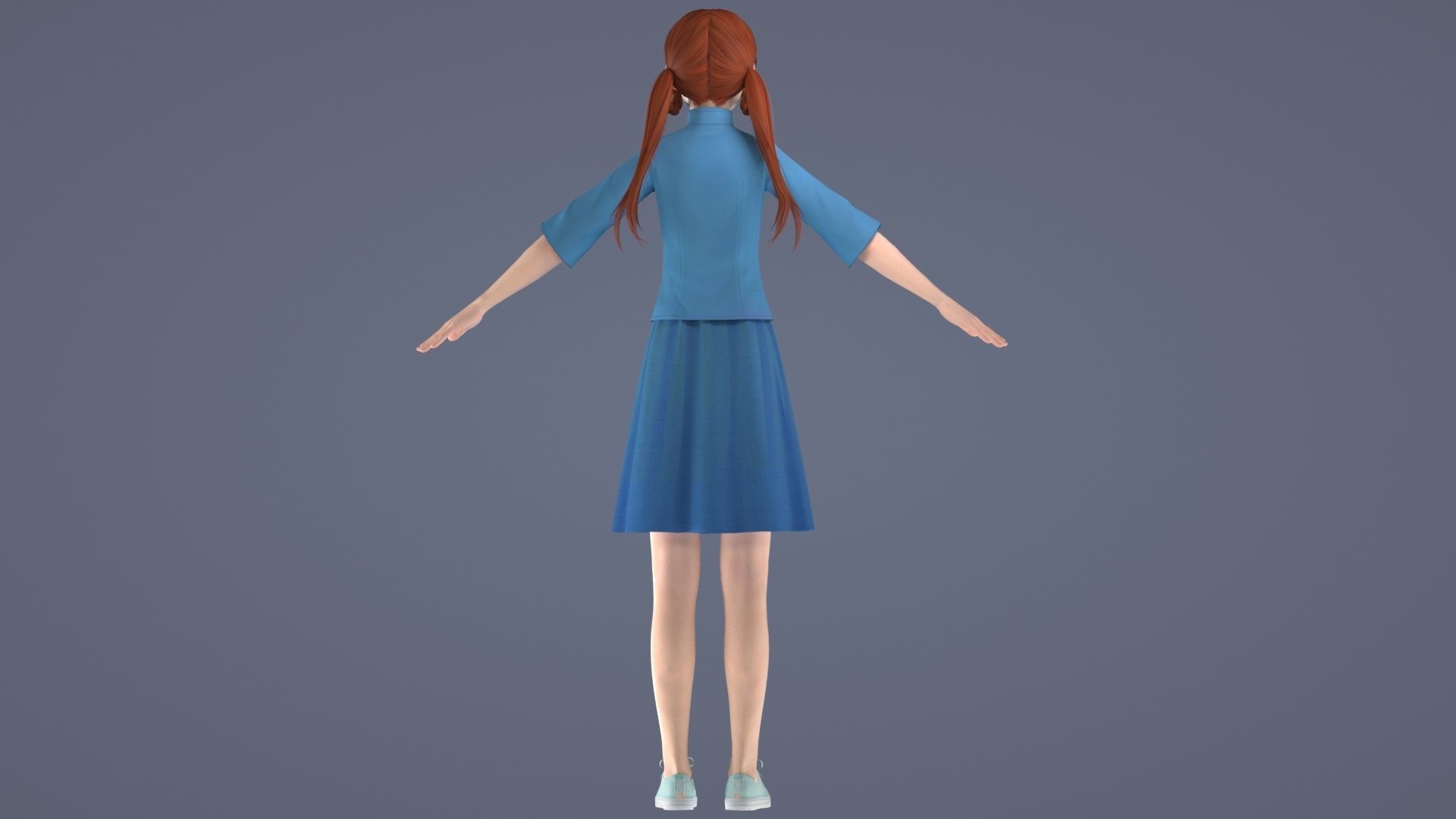 Female Student  Republic of China Girl  Girl Scholar 3D model_8