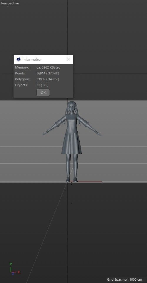 Female Student  Republic of China Girl  Girl Scholar 3D model_15