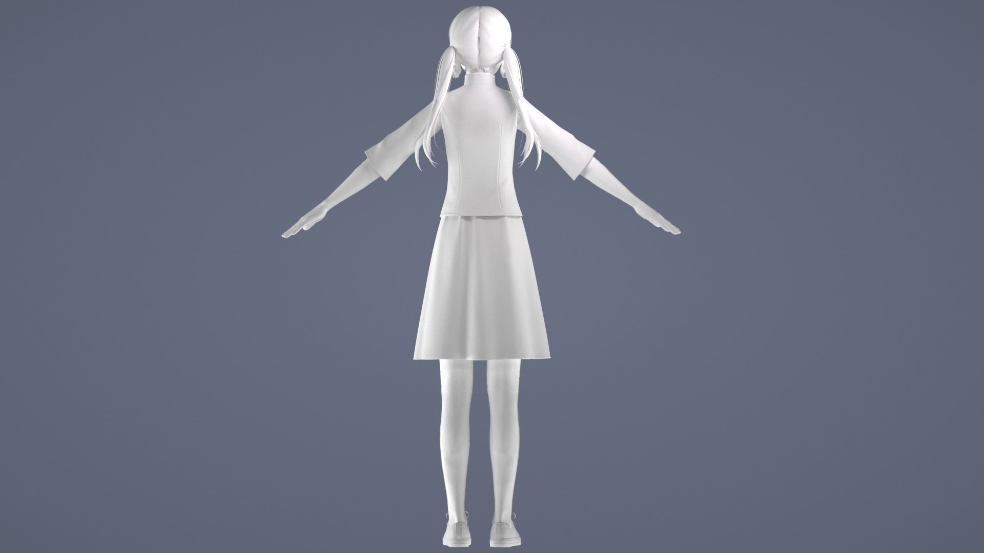 Female Student  Republic of China Girl  Girl Scholar 3D model_11
