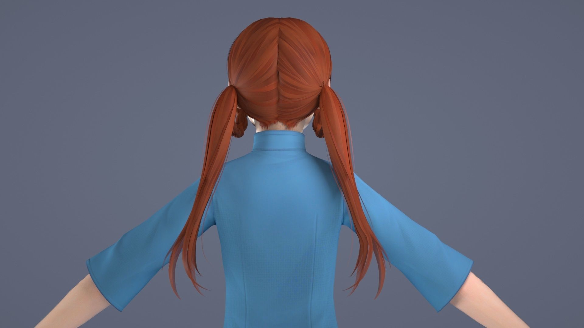 Female Student  Republic of China Girl  Girl Scholar 3D model_5