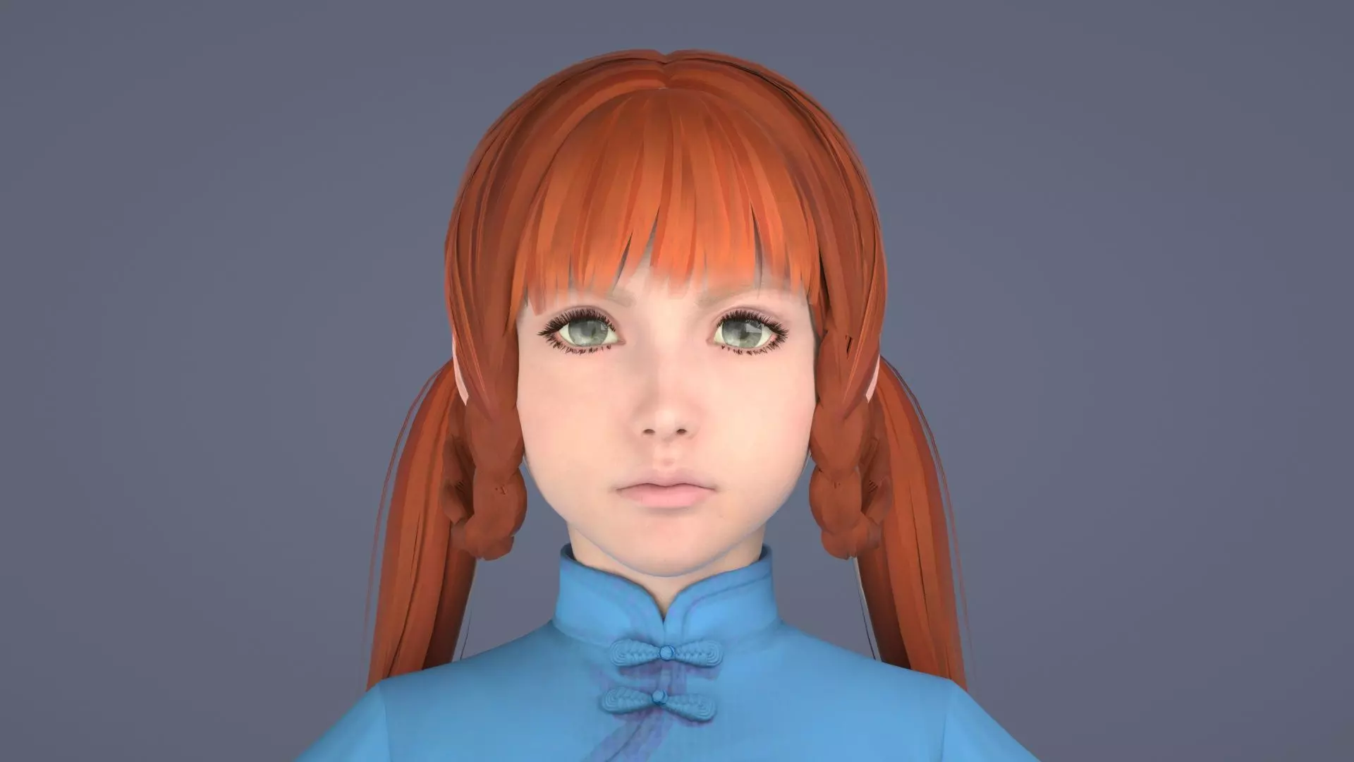 Female Student  Republic of China Girl  Girl Scholar 3D model_0