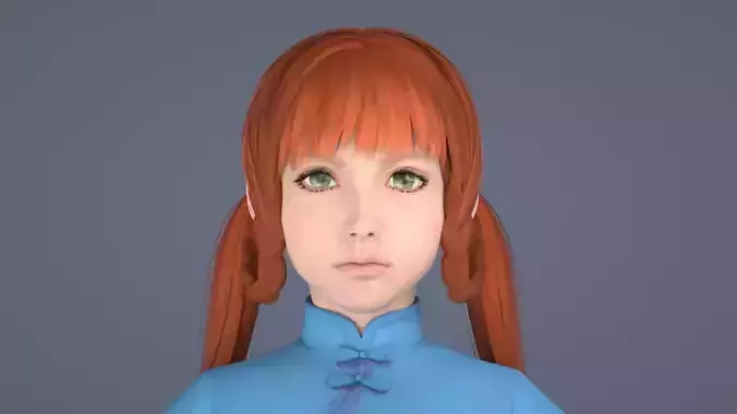 Female Student  Republic of China Girl  Girl Scholar 3D model