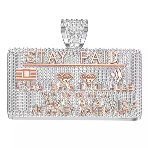 Debit Card Diamond Pendant 3D print model