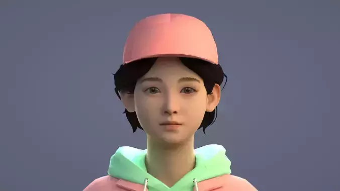 Little Sister Fashion Girl Beauty Student Girl Child Realistic