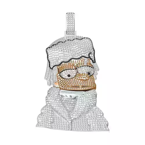 Cartoon Character Hip Hop Style Diamond Pendant 3D print model