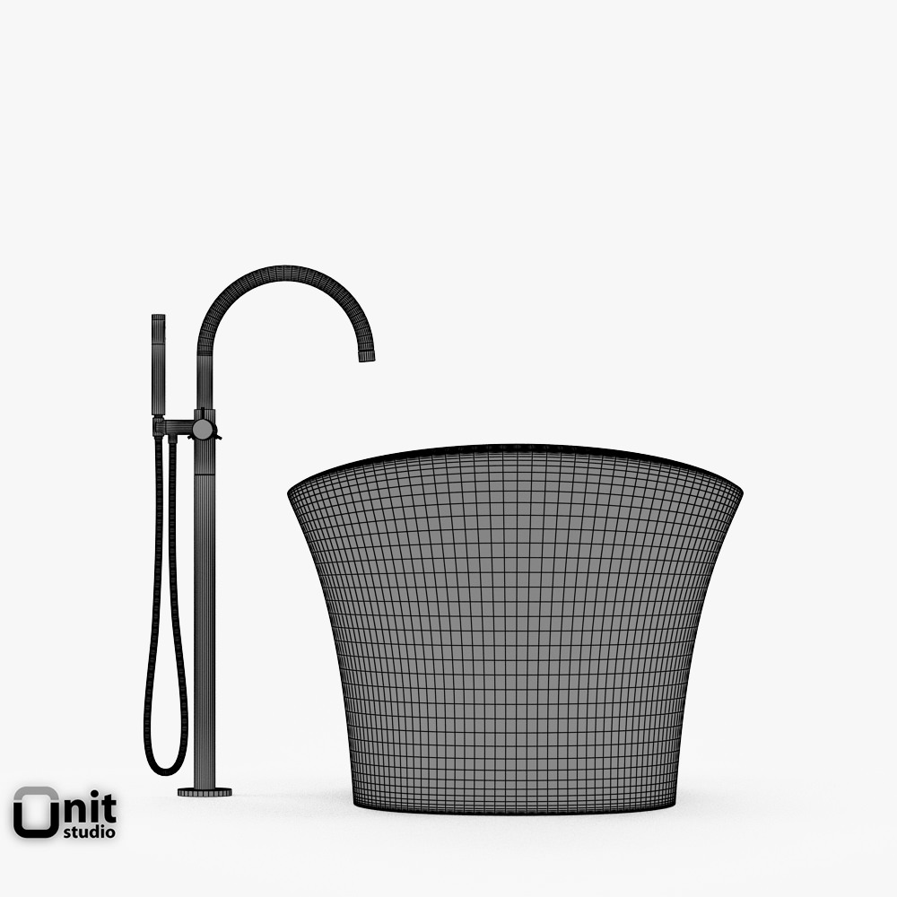 Jacuzzi Infinito Bathtub with floor standing faucet 3D model_11