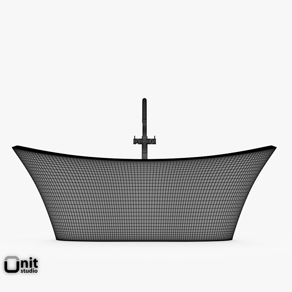 Jacuzzi Infinito Bathtub with floor standing faucet 3D model_10
