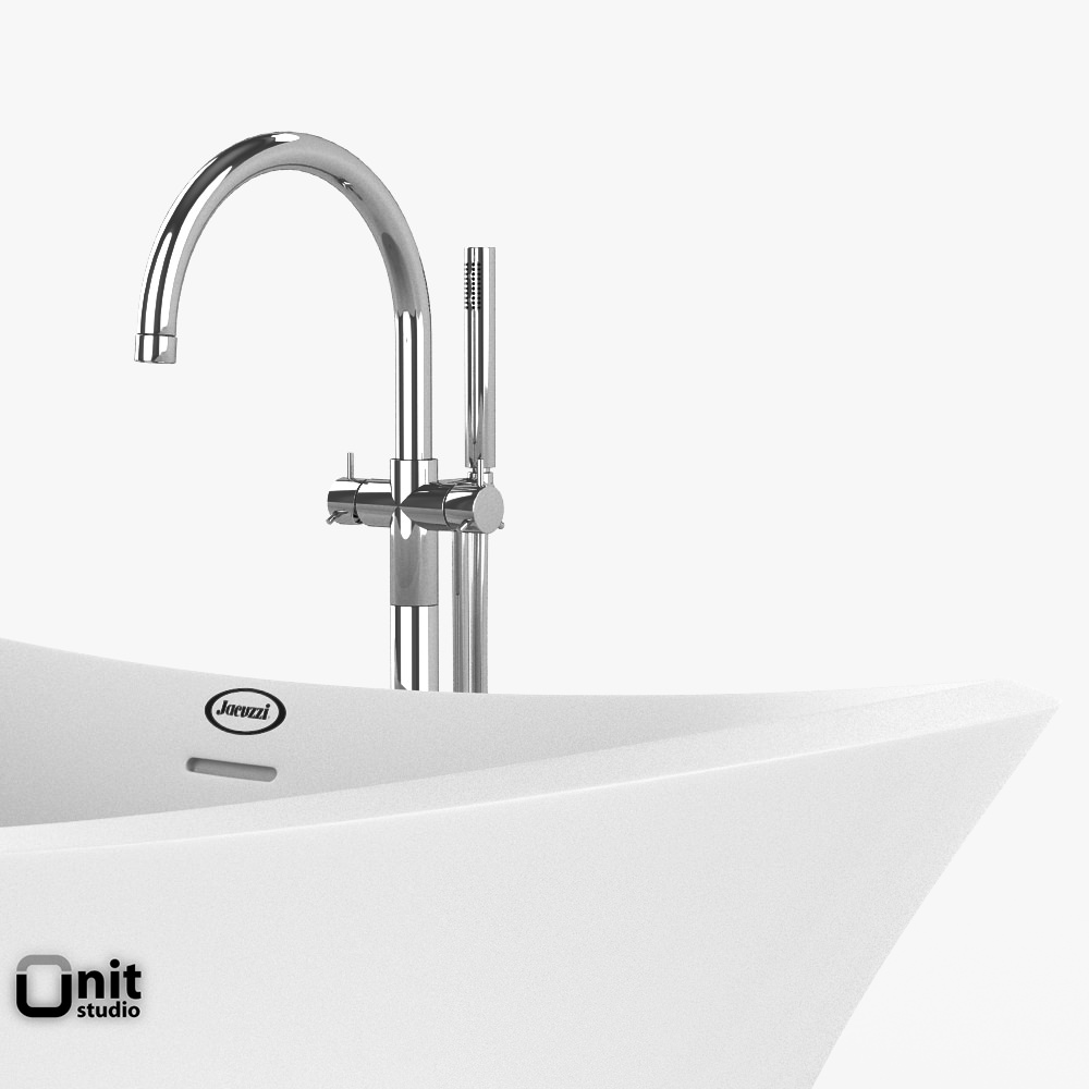 Jacuzzi Infinito Bathtub with floor standing faucet 3D model_5