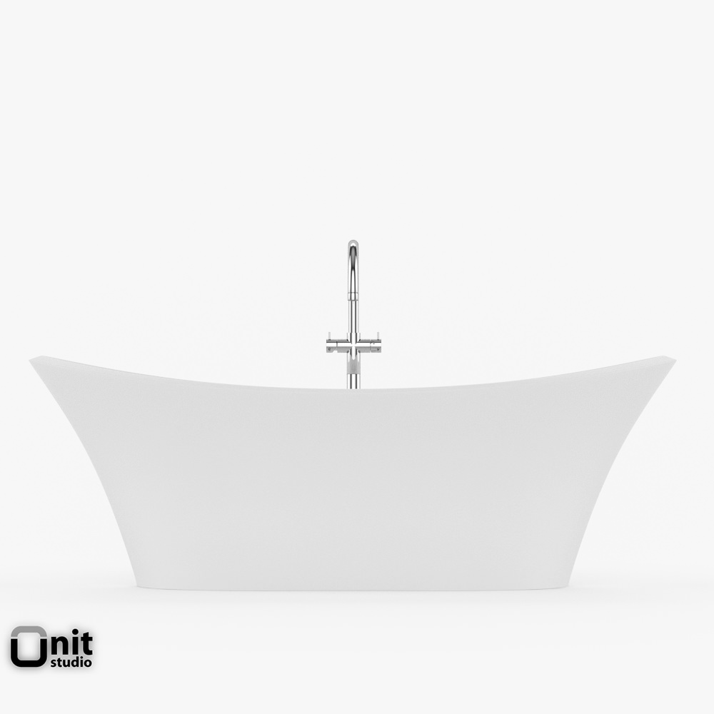 Jacuzzi Infinito Bathtub with floor standing faucet 3D model_4