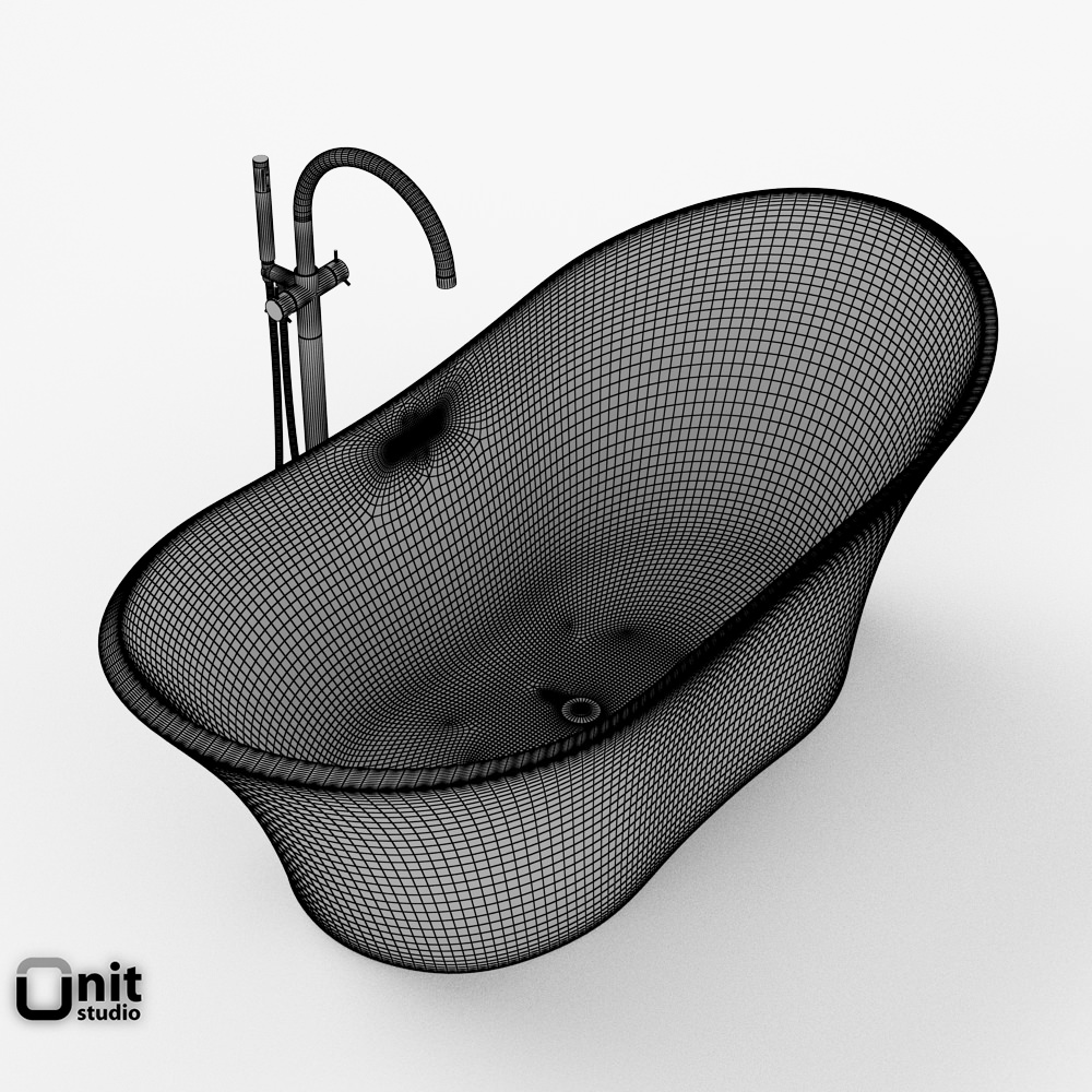 Jacuzzi Infinito Bathtub with floor standing faucet 3D model_9