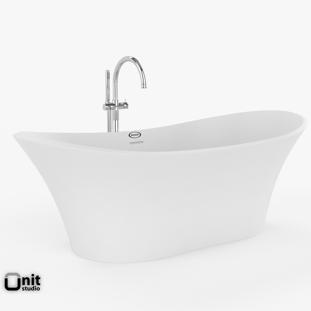 Jacuzzi Infinito Bathtub with floor standing faucet 3D model_3