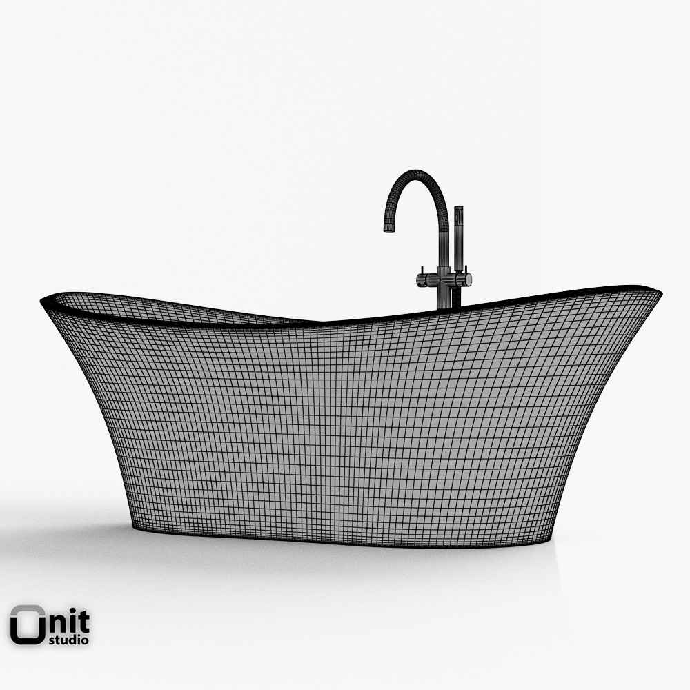 Jacuzzi Infinito Bathtub with floor standing faucet 3D model_8