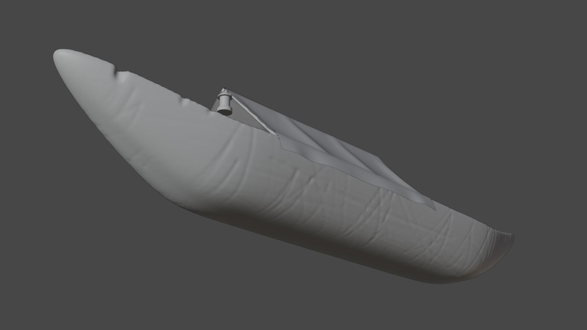 Wooden Old Canoe 3D model_6