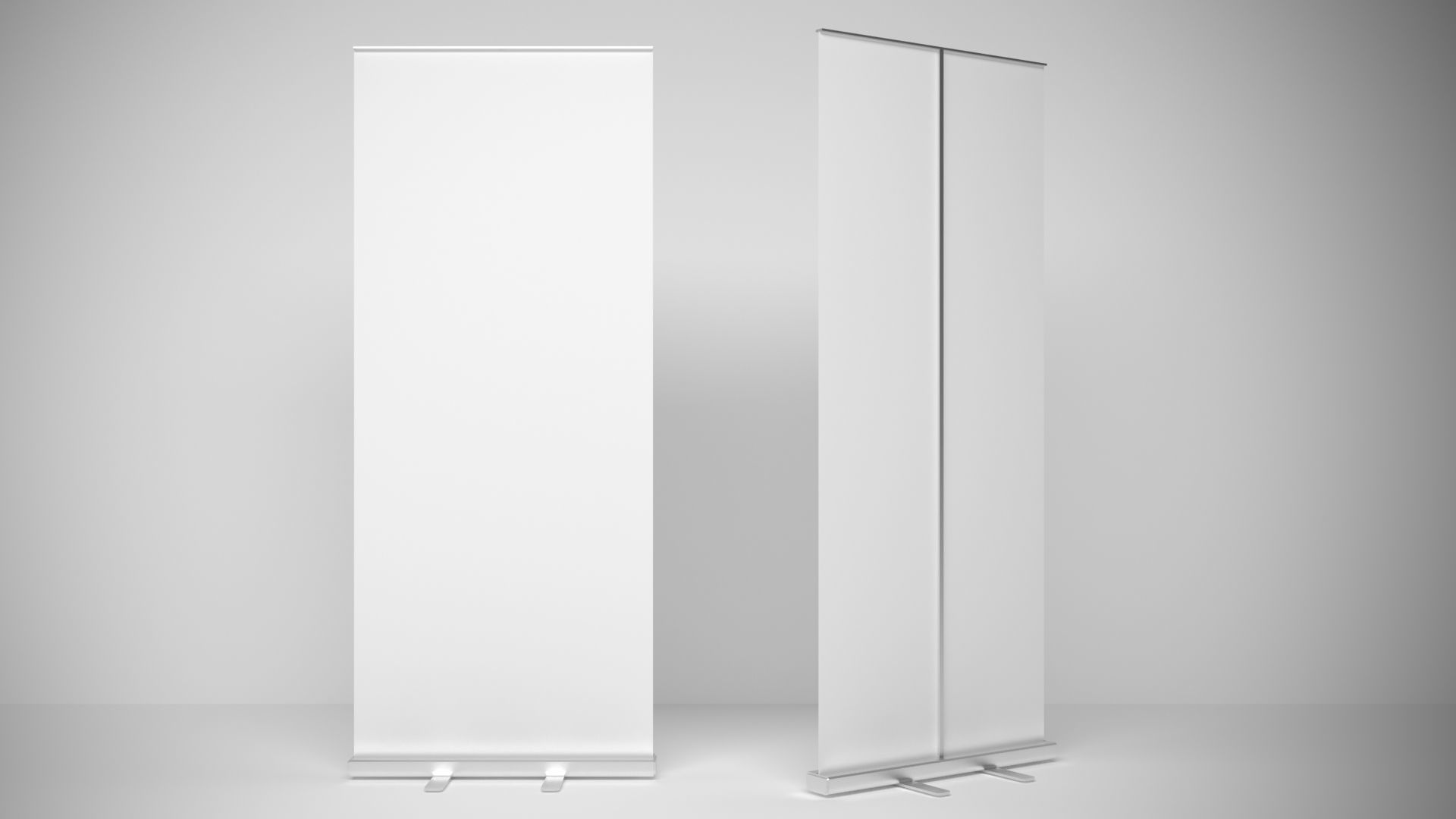 Banner Roll-Up Stand  3D model_1