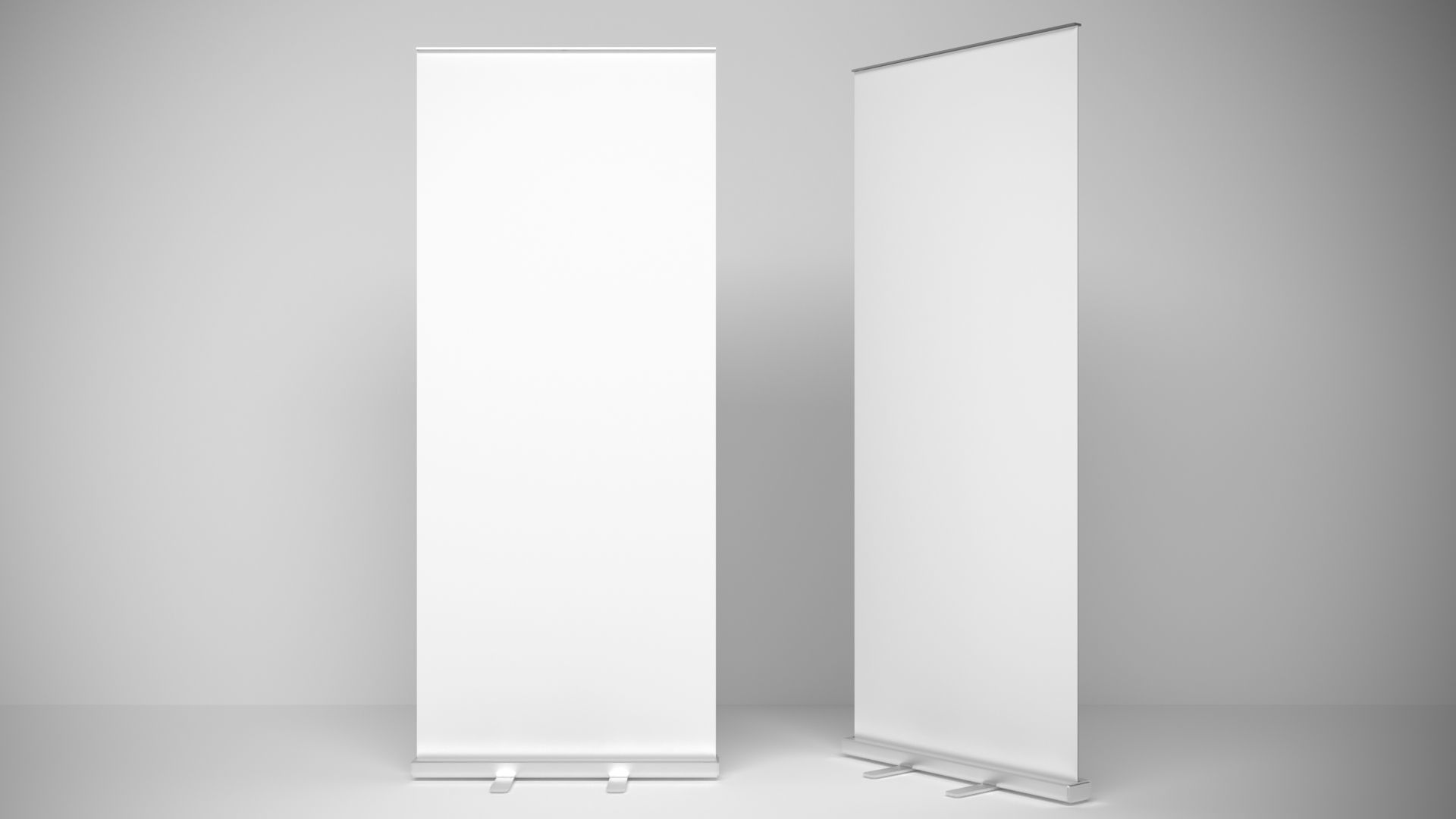 Banner Roll-Up Stand  3D model_2