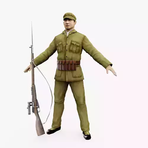 infantry of china 1927 Low-poly 3D model