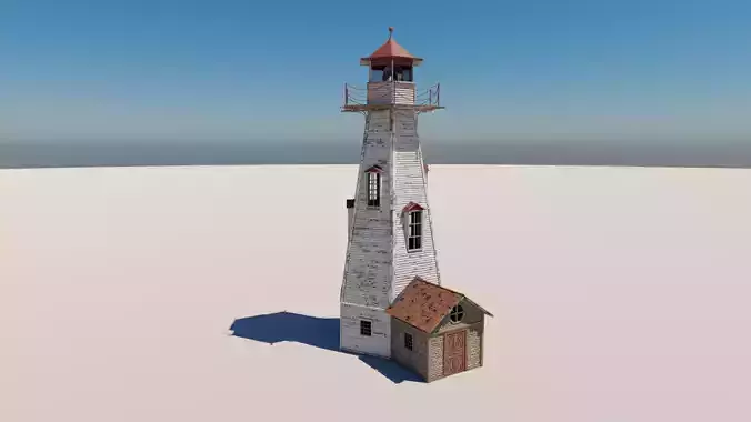 Wooden Lighthouse 3D model