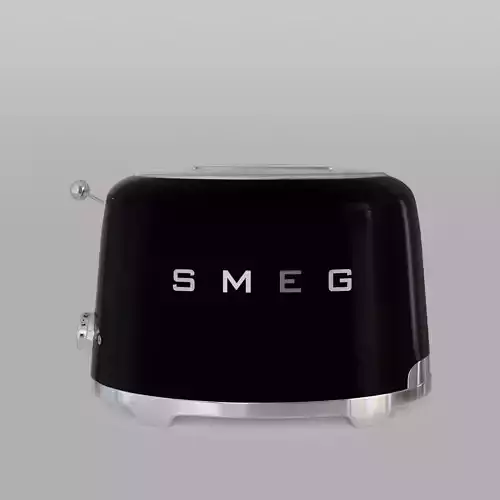 Retro Toaster 2 slices Black Low-poly 3D model