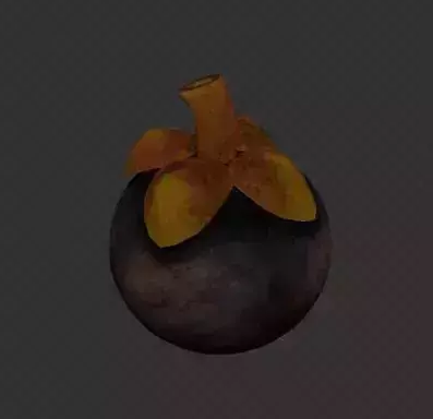 Low Poly Mangosteen 3D Model