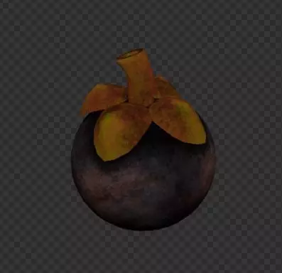 Low Poly Mangosteen 3D Model Low-poly 3D model_0