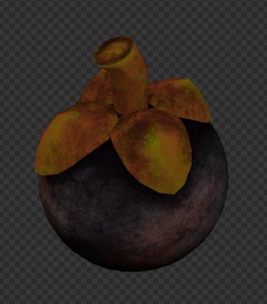 Low Poly Mangosteen 3D Model Low-poly 3D model_5