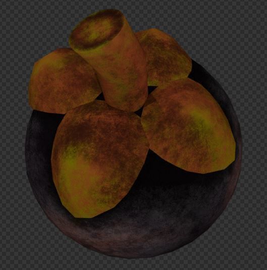 Low Poly Mangosteen 3D Model Low-poly 3D model_8