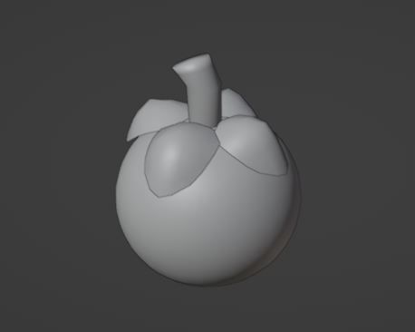 Low Poly Mangosteen 3D Model Low-poly 3D model_2