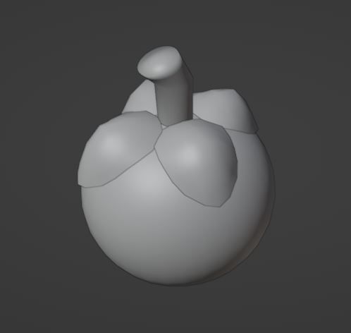 Low Poly Mangosteen 3D Model Low-poly 3D model_4