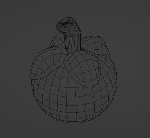 Low Poly Mangosteen 3D Model Low-poly 3D model_6