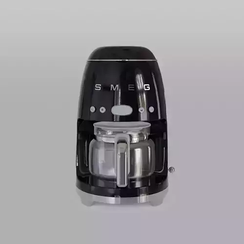 Retro Coffee Maker Black Low-poly 3D model
