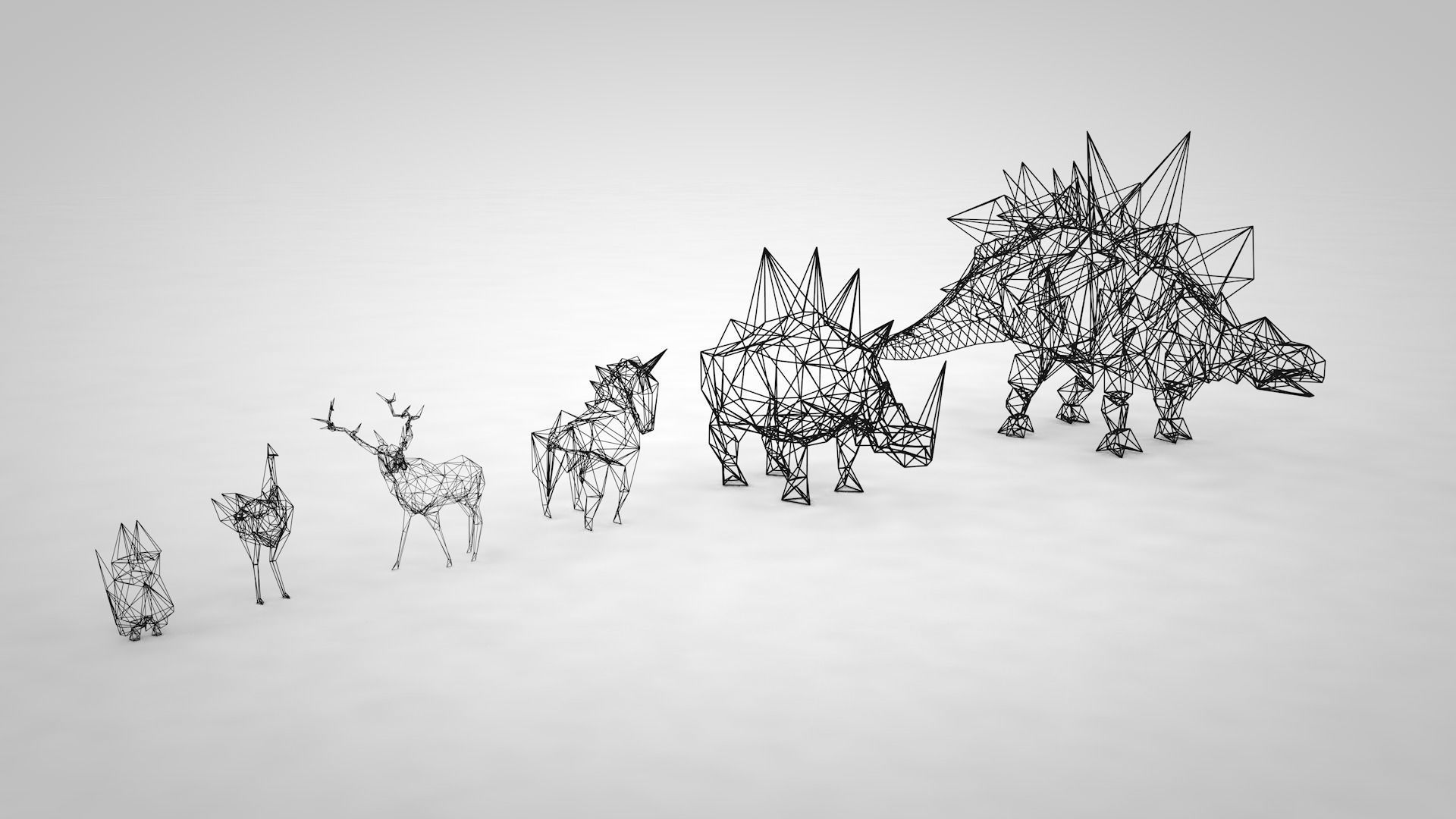 Animal abstract Low-poly 3D model_2