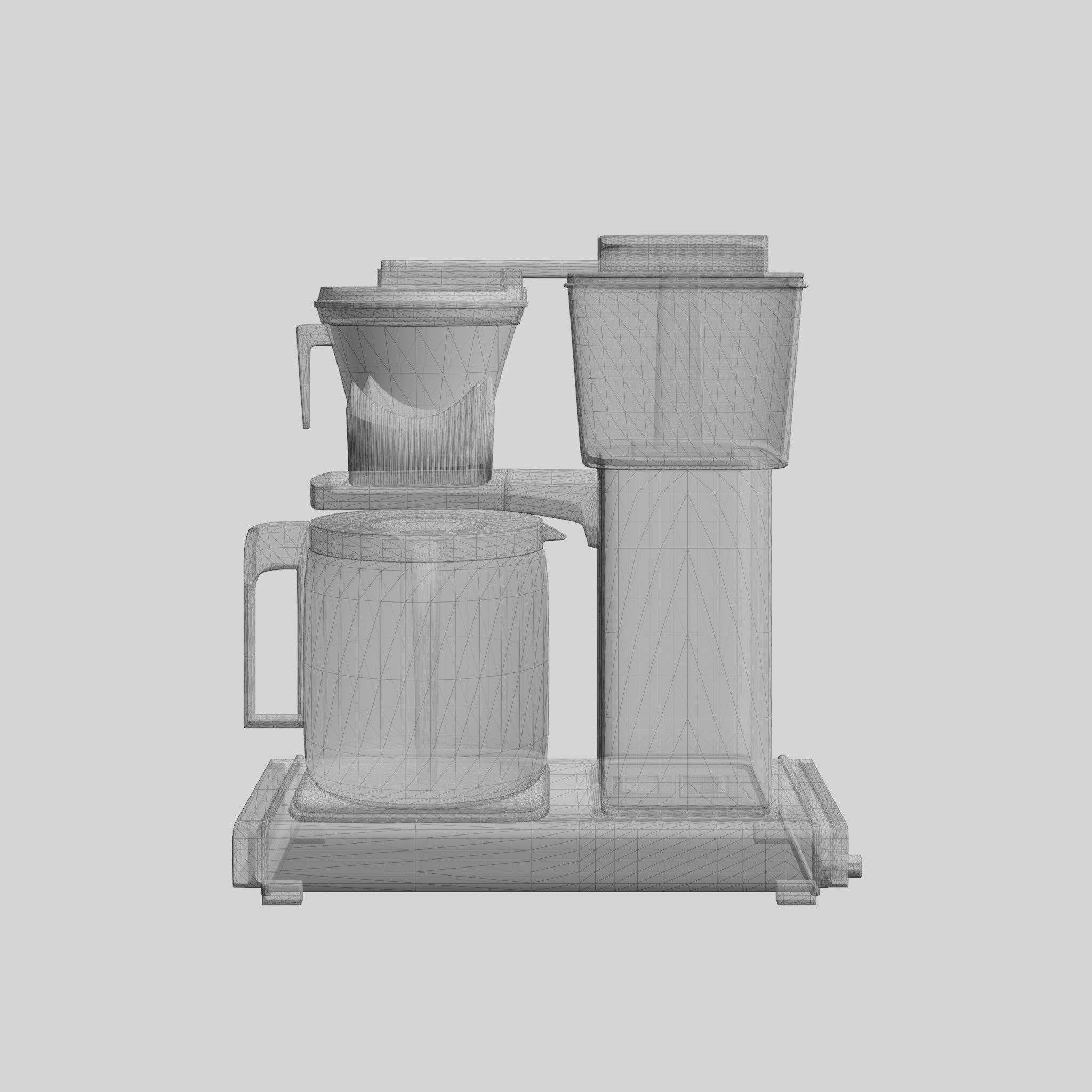 Coffee Maker KB Black Low-poly 3D model_5