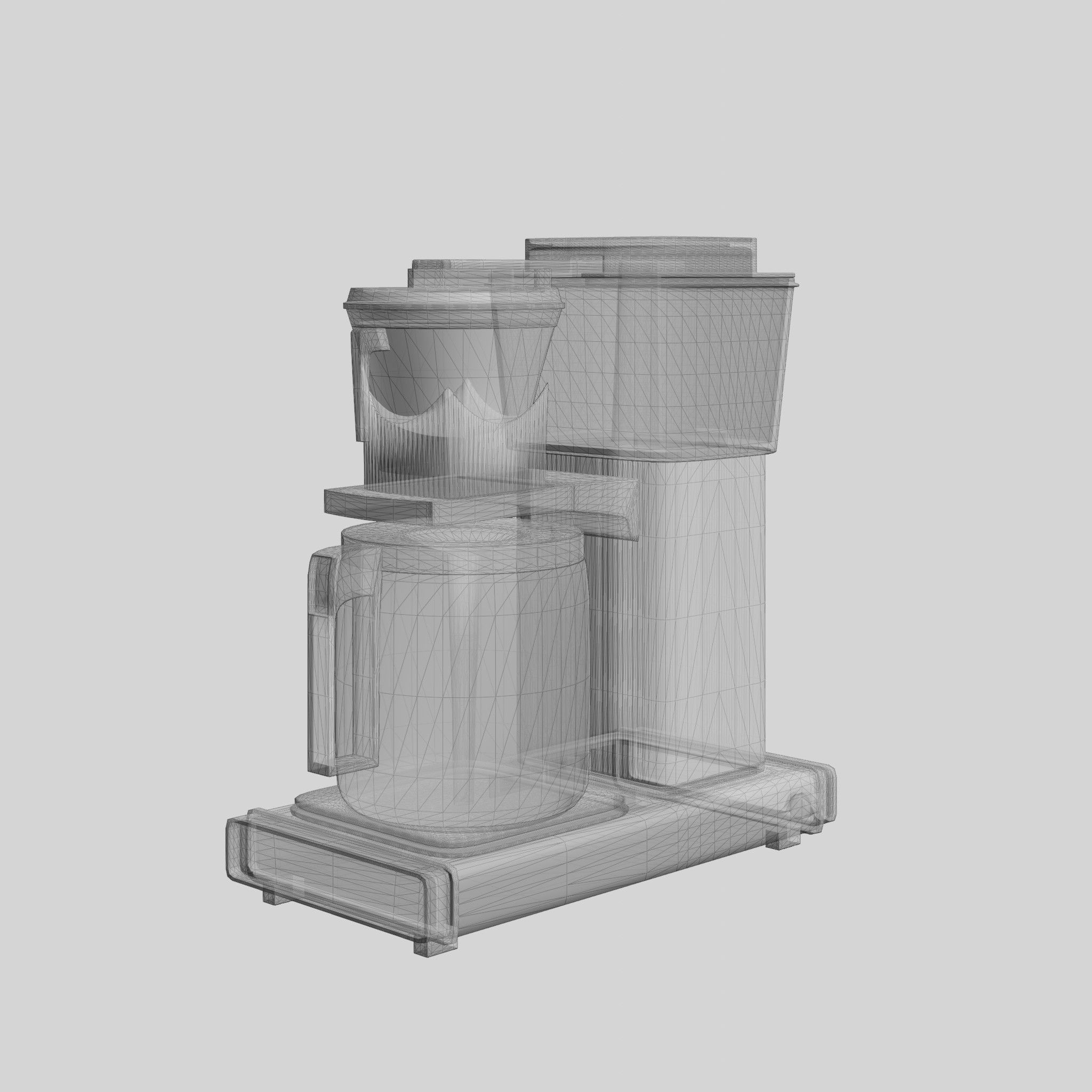 Coffee Maker KB Black Low-poly 3D model_6