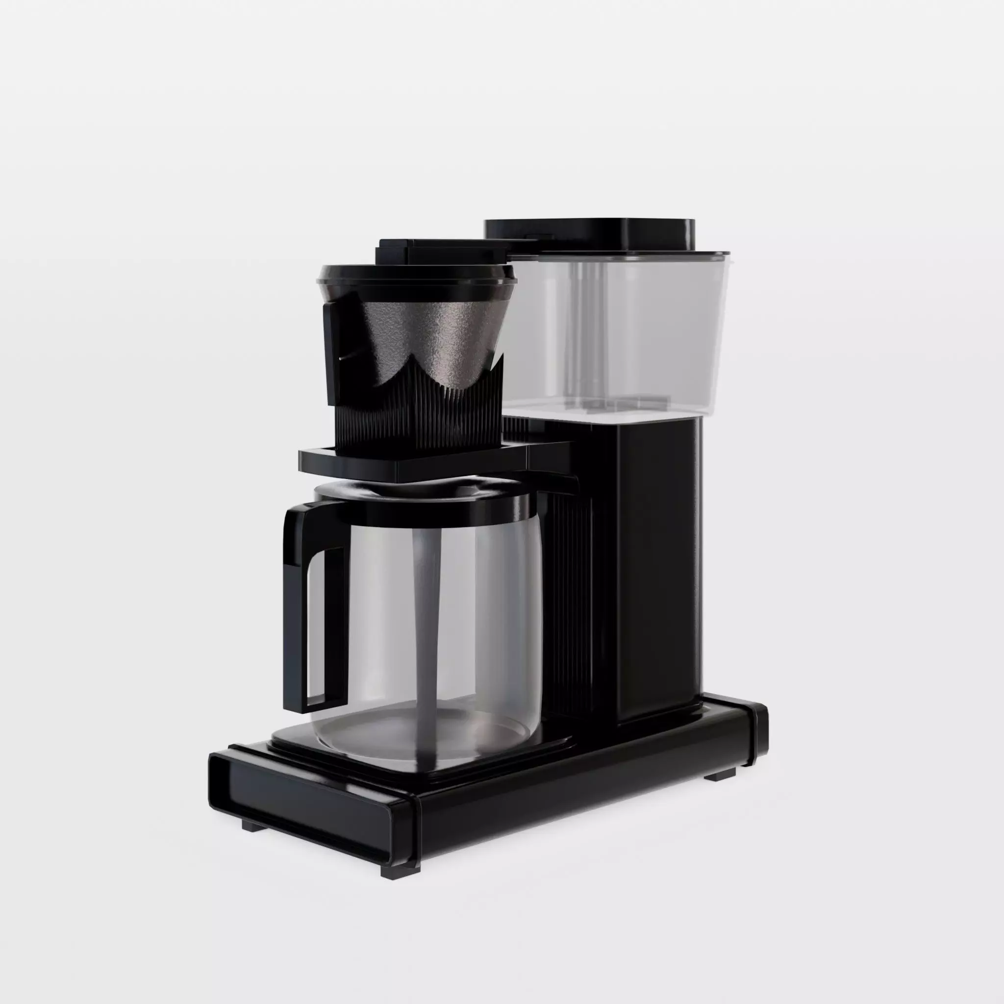 Coffee Maker KB Black Low-poly 3D model_0