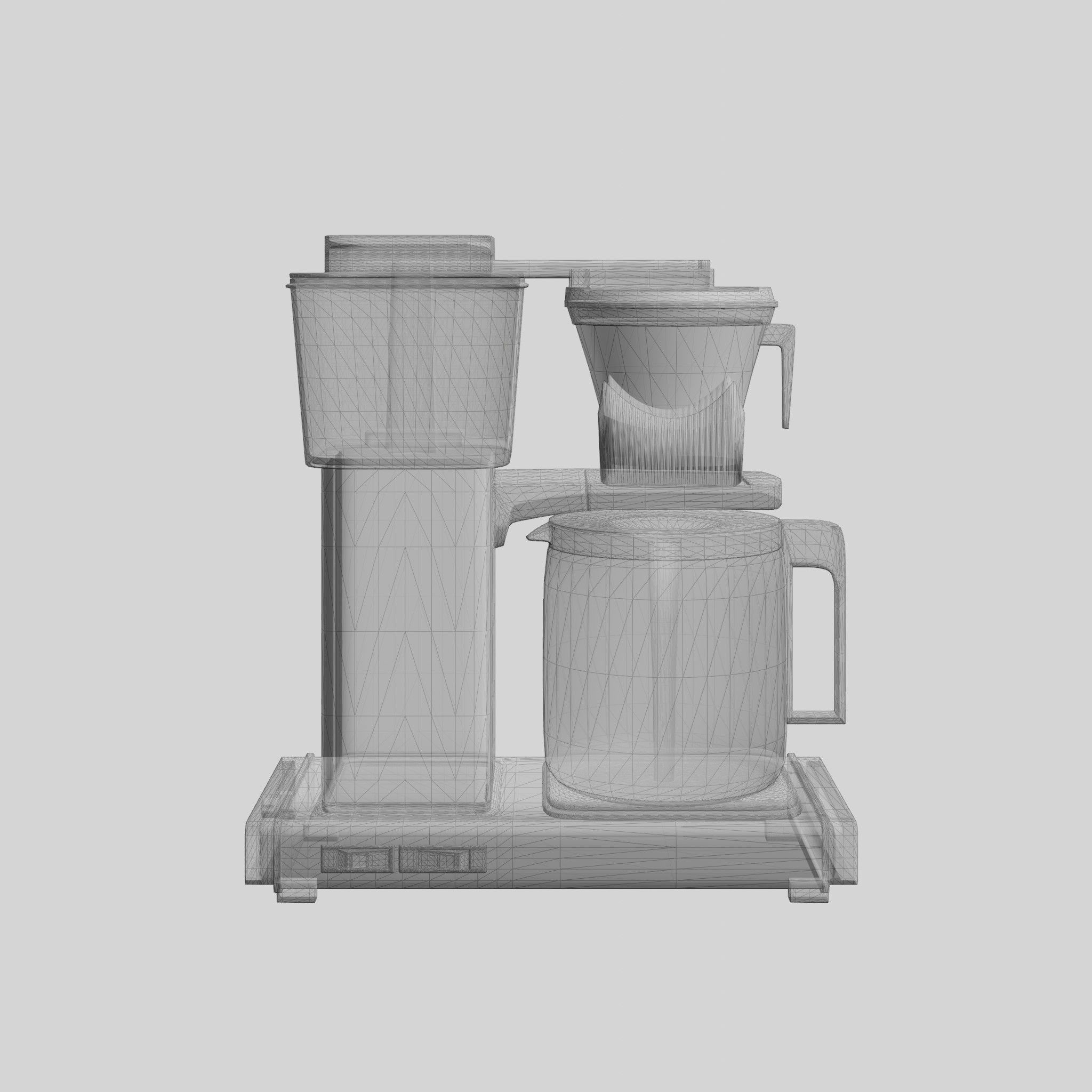 Coffee Maker KB Black Low-poly 3D model_8