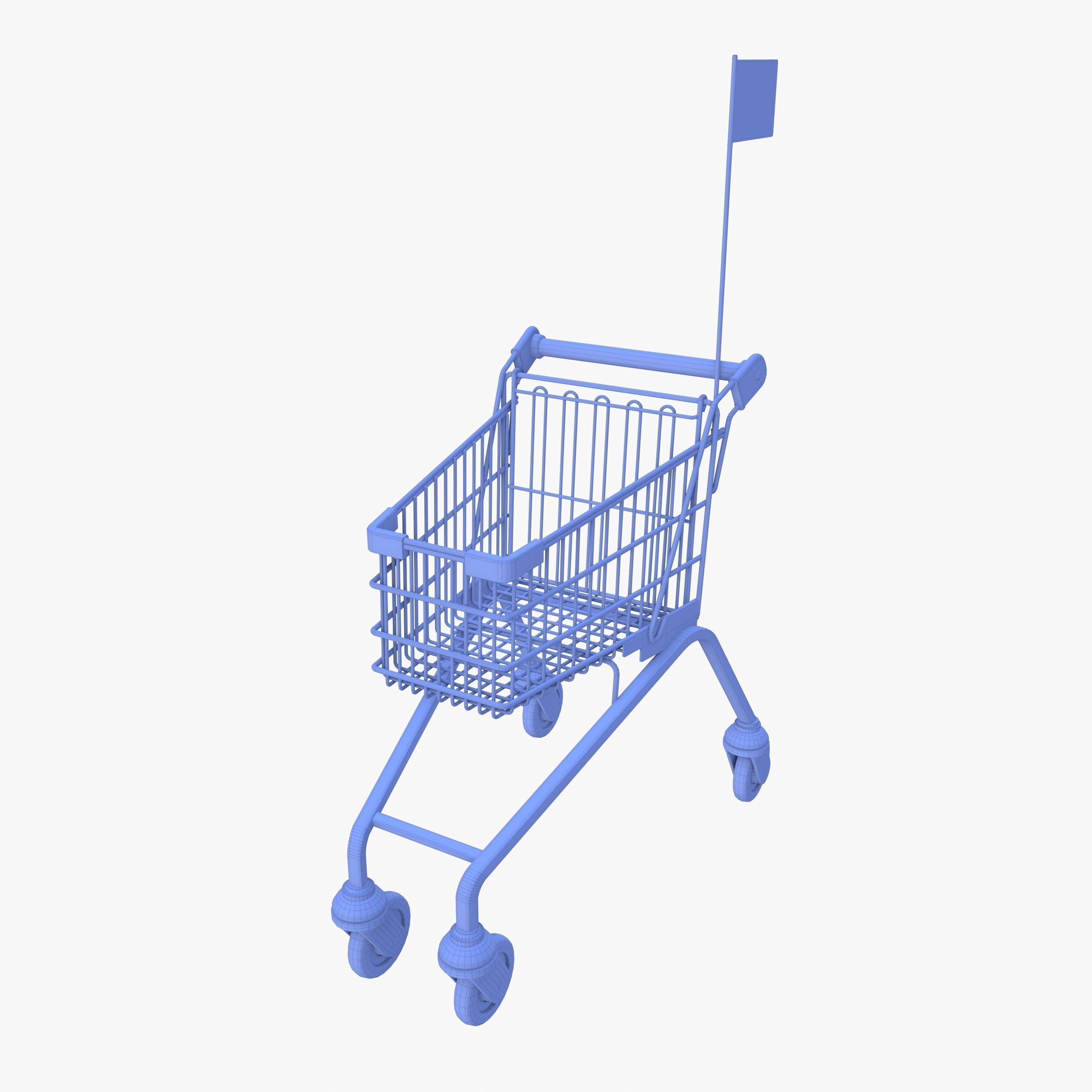 Kid shopping cart v1 Low-poly 3D model_20