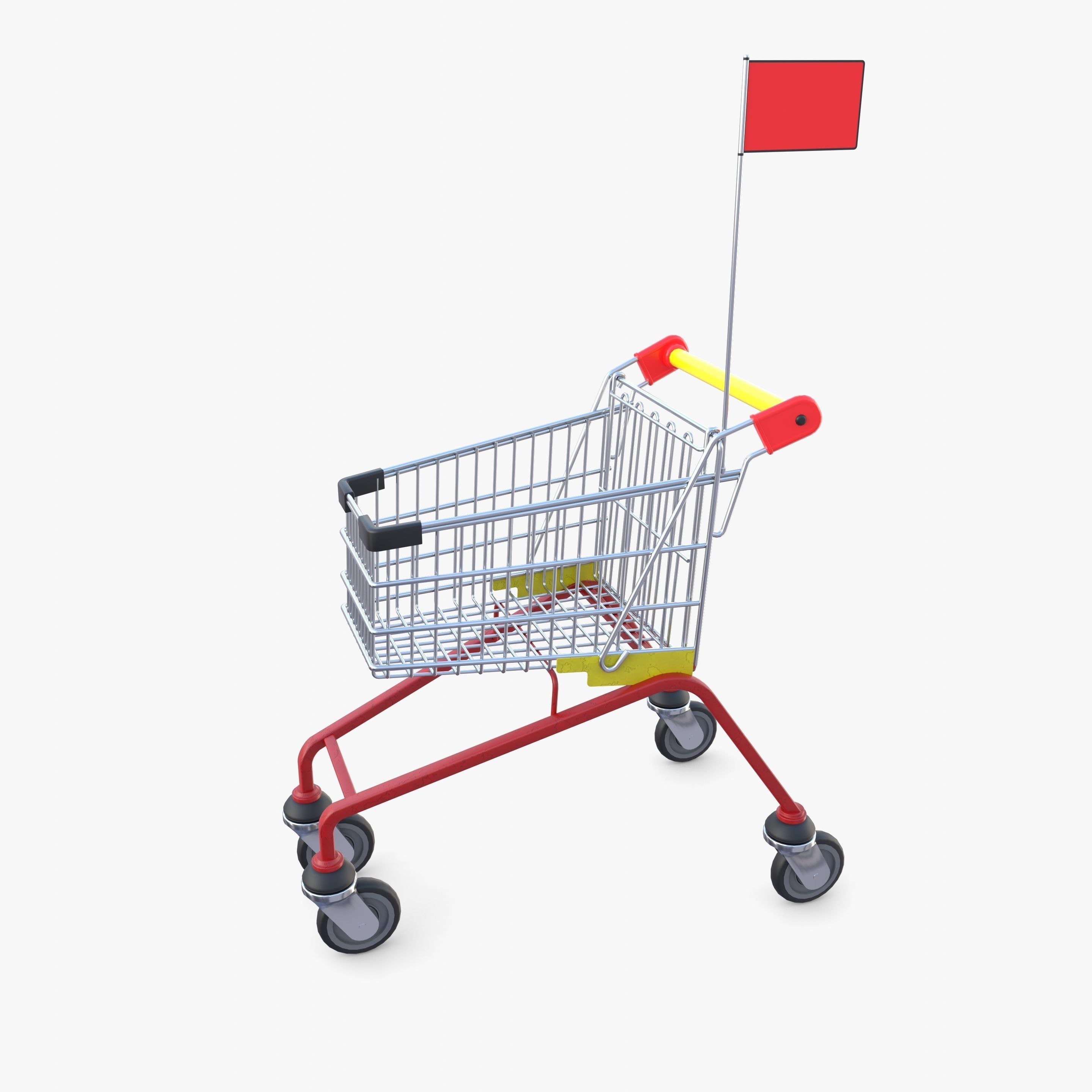 Kid shopping cart v1 Low-poly 3D model_1